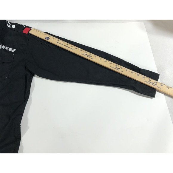 Royal Army Y2K Red Black Cross Wings Embroidered Bling Graphic Streetwear Sz 2X - Picture 8 of 14